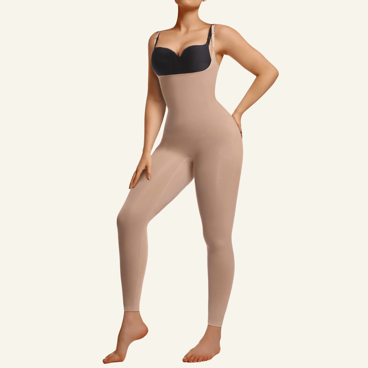 3-in-1 Seamless Open-Bust Tummy Control Legging Bodysuit