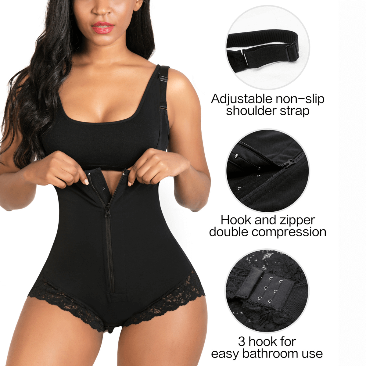 Colombian Firm Tummy Control Faja with Zip & Hooks