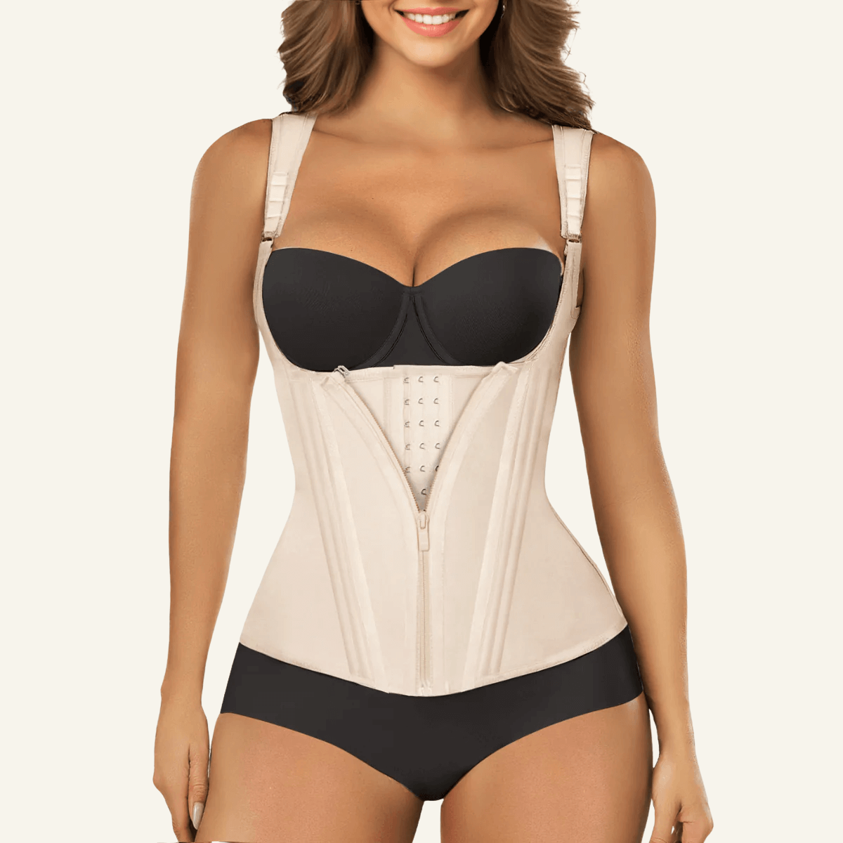 15 Flexible Steel Bones Sport Waist Trainer with Shoulder Straps